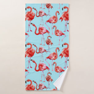 Flamant rose rose Aloha Motif d'oiseaux sur Turquo