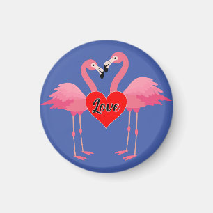 Flamant rose rose Amour Design - Aimant : Magnet c