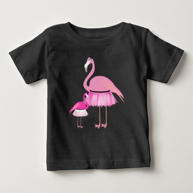 Flamant rose rose - Baby Fine Jersey T-shirt  (Devant)