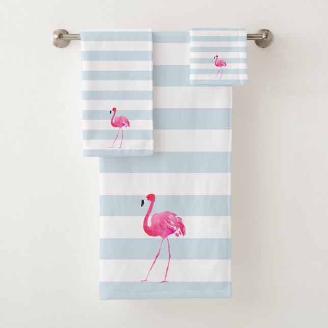 Flamant rose rose Blancs & Bleus (En situation)
