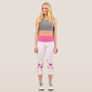 Flamant rose rose Capris Leggings