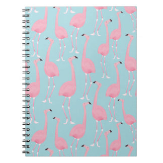 Flamant rose rose Carnet spiral