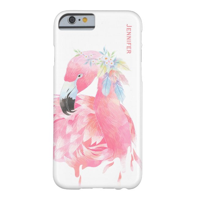 Flamant rose rose chic Coque personnalisé iPhone 6 (Dos)