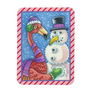 Flamant rose ROSE CHRISTMAS CHRISTMAS MAGNET Recta