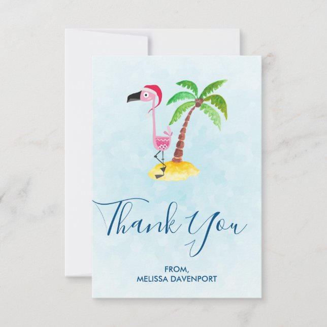 Flamant rose rose en Merci de Santa Hat (Devant)