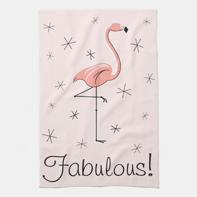 Flamant rose Rose Fabuleux ! serviette de cuisine (Vertical)