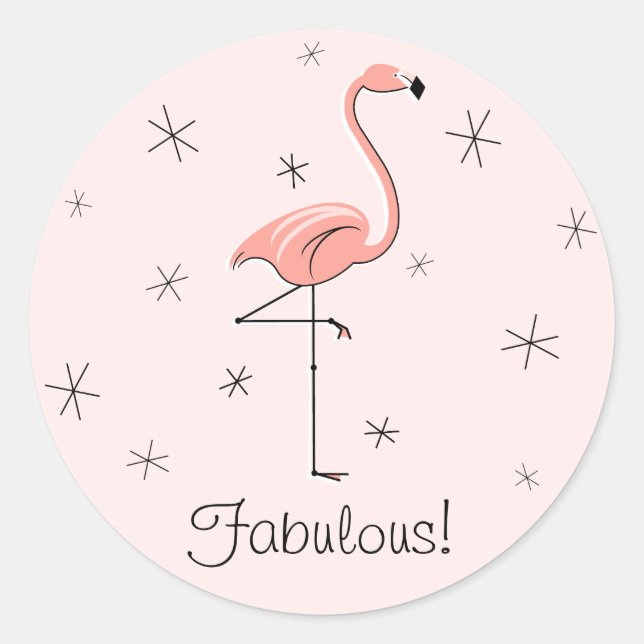 Flamant rose Rose Fabulous! autocollant (Devant)