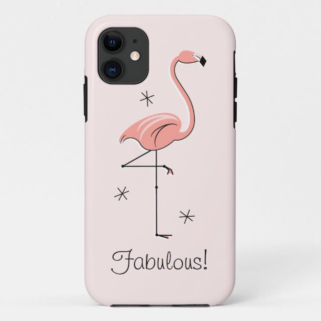 Flamant rose rose "Fabulous !" coque iphone (Dos)