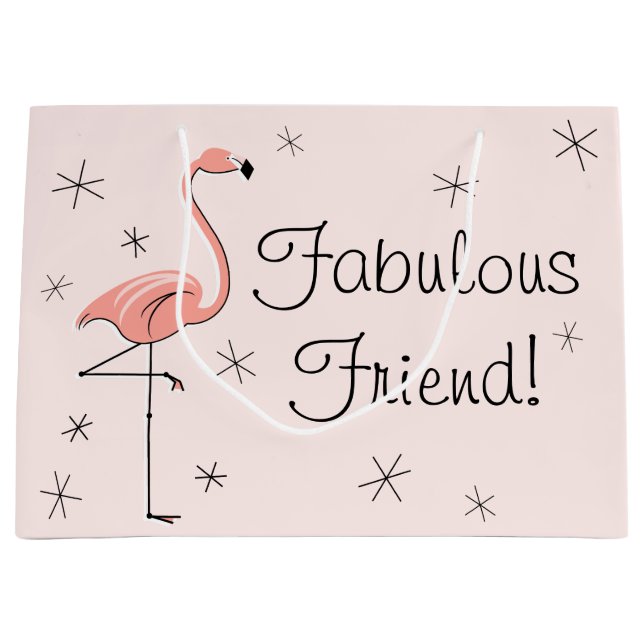 Flamant rose Rose 'Fabulous Friend ! ' sac cadeau  (Devant)