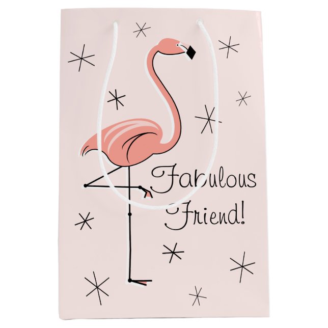 Flamant rose Rose 'Fabulous Friend ! ' sac cadeau  (Devant)