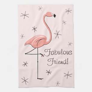 Flamant rose Rose Fabulous Friend! serviette de cu