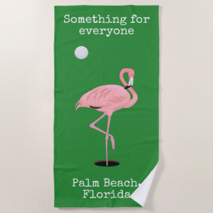 Flamant rose rose Golf Palm Beach Serviette