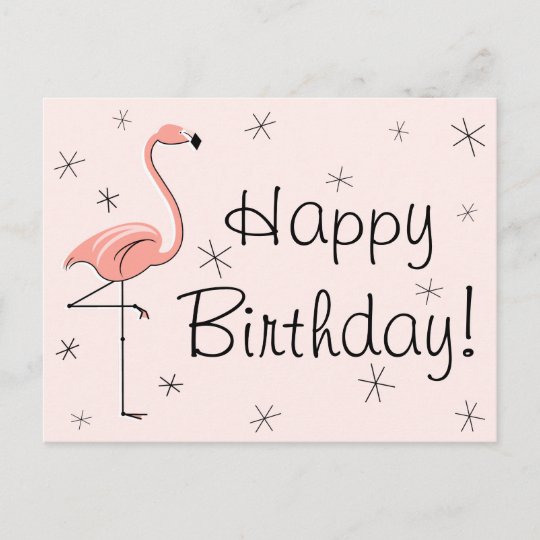 Flamant Rose Rose Joyeux Anniversaire Carte Po Zazzle Fr