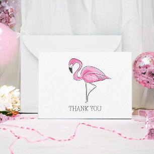 Flamant rose rose Merci Cartes de notes