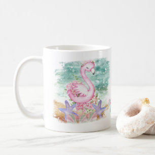 Flamant rose rose personnalisé Conception Café Mug
