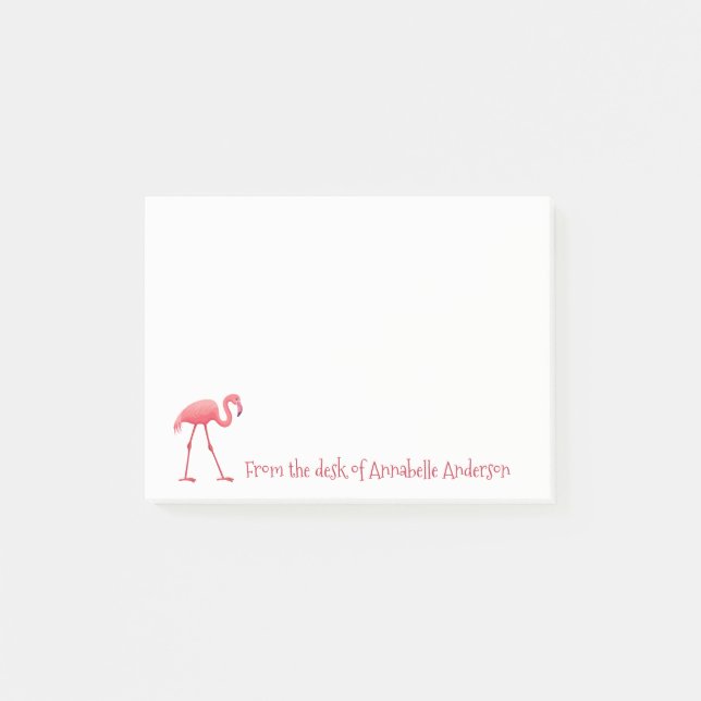 Flamant rose rose Personnaliser les post-it Notes (Devant)