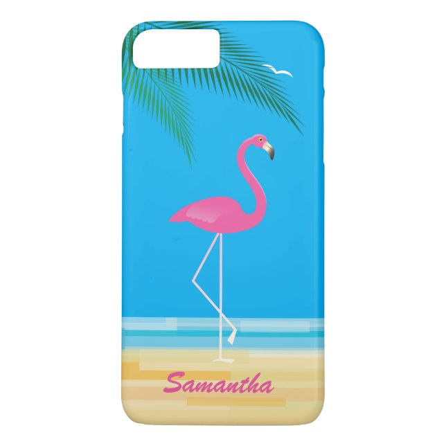 Flamant rose rose sur l'iPhone 7 Plus Coque de pla (Dos)