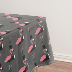 Flamant rose rose Tuxedo Amusant Gris Animal Nappe