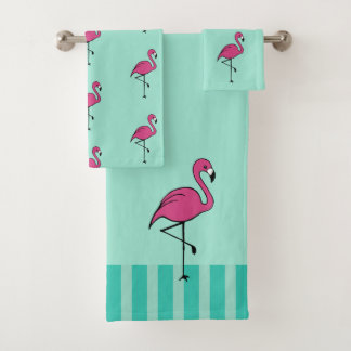 Flamant rose rose vintage Serviettes Set Cadeau