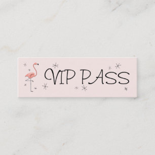 Flamant rose rose 'VIP PASS' carte de visite maigr