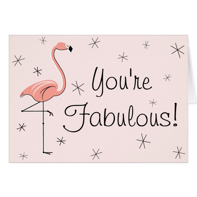 Flamant rose rose Vous êtes Fabulous carte texte a (Devant horizontal)