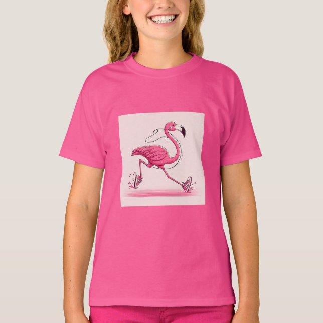 Flamant rose Run Chaussures Mark T-Shirt pour fill (Devant)