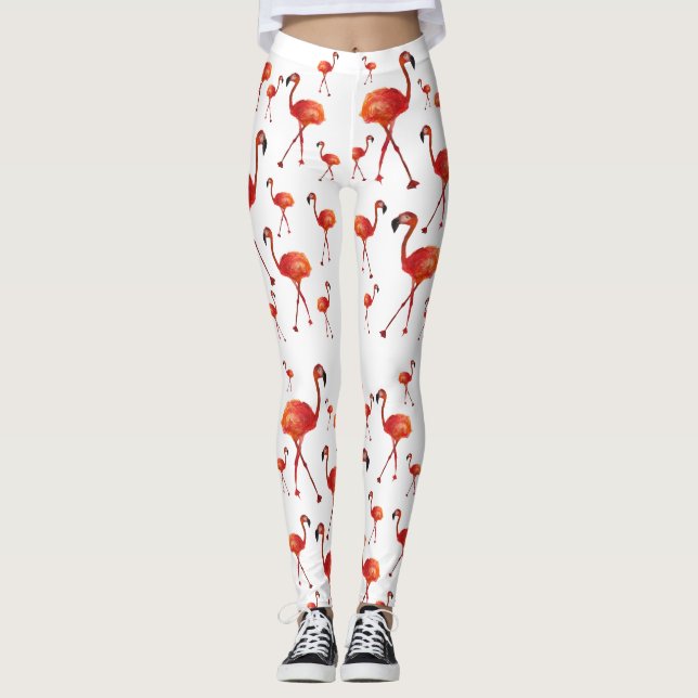 Flamant rose saison Leggings personnalisés (Devant)