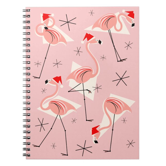 Flamant rose Santas carnet rose (Devant)