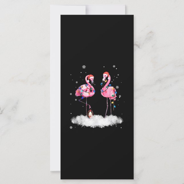 Flamant rose sapin de Noël Santa Hat Lumière (Devant)