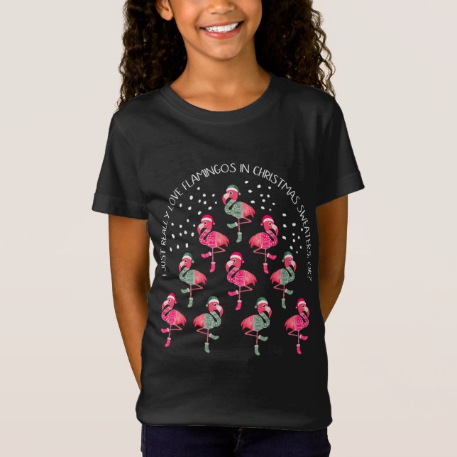 Flamant rose Sweat Arbre de Noël Drôle cadeau (Devant)