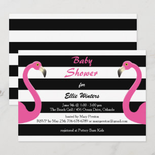 Flamant rose tendance Baby shower Invitation