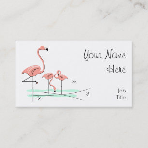 Flamant rose Trio 4 carte de visite
