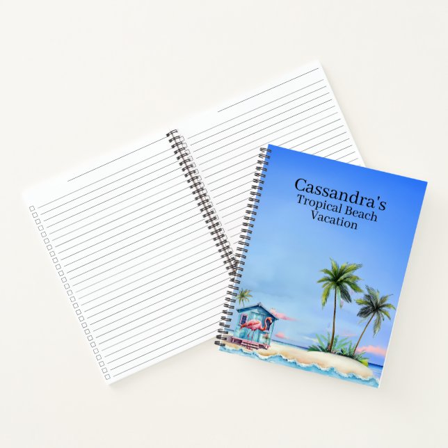 Flamant rose Tropical Beach Travel Journal (Intérieur)