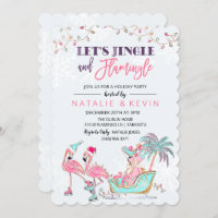 Flamant rose tropical Fête Invitation