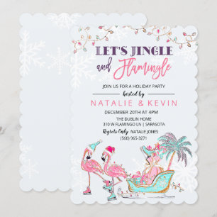 Flamant rose tropical Fête Invitation