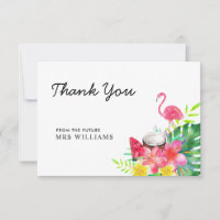 Flamant rose tropical Floral Palm Merci Feuille