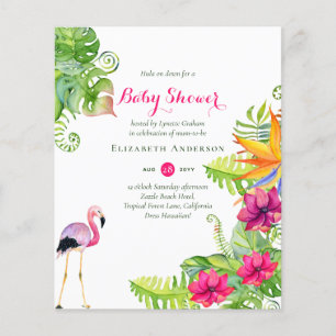 Flamant rose tropical Invitations budgétaires du B