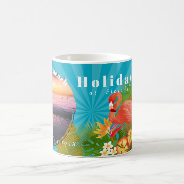 Flamant rose Tropical Memories Photo Azure Mug (Centre)