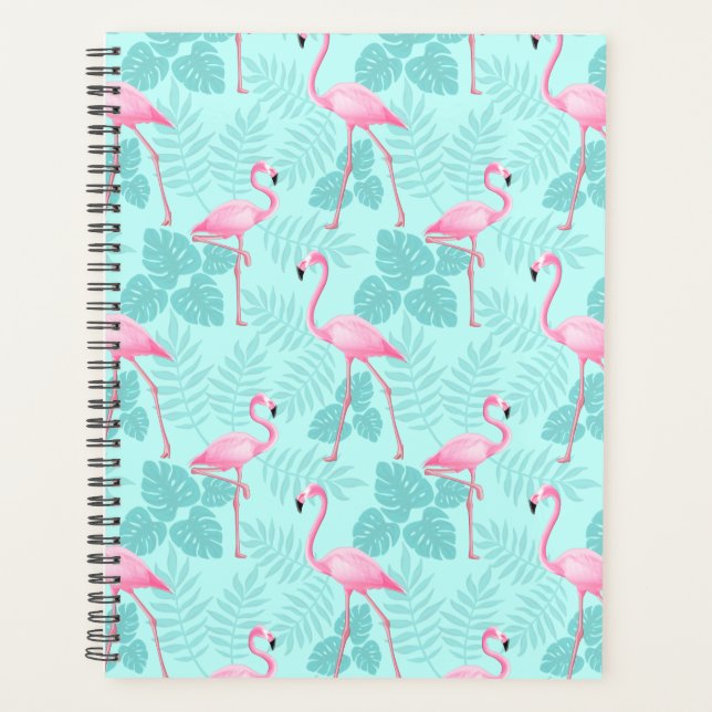 Flamant rose vintage bleu clair (Devant)