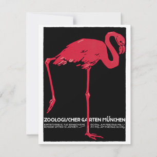 Flamant Rose Vintage Oiseau au Zoo de Munich en Al