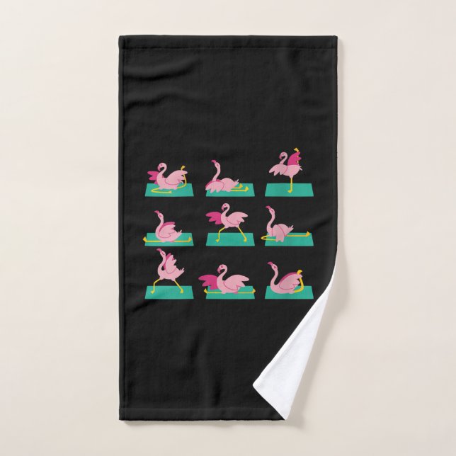 Flamant rose Yoga Poses Méditation Exercice d'entr (Serviette à main)