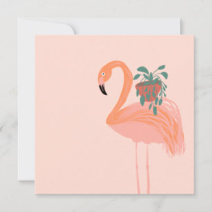 Flamant Tropical avec Plante en Pot Dessiné à la M
