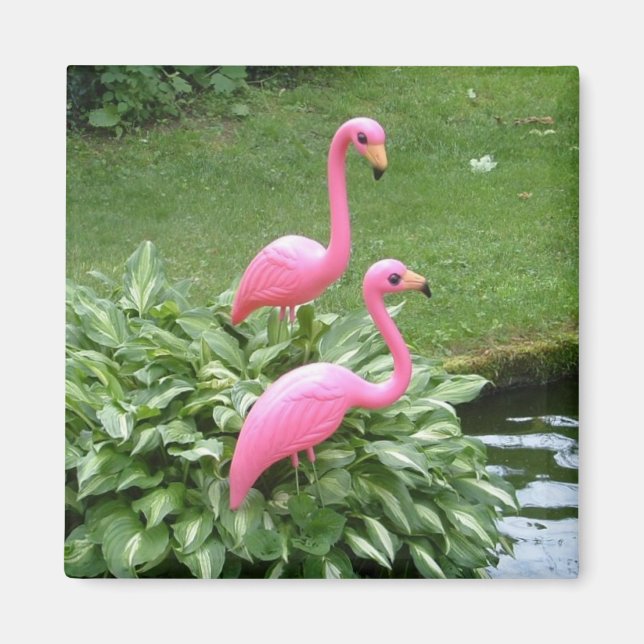 FLAMANTS ROSES aimant (carré) (Devant)