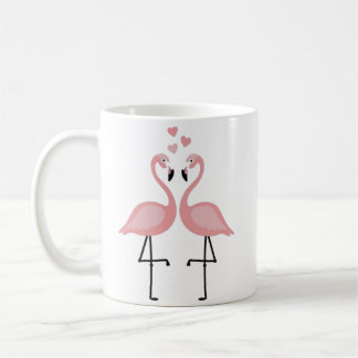 Flamants roses amoureux Café Mug