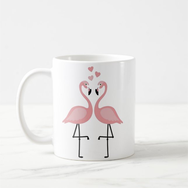 Flamants roses amoureux Café Mug (Gauche)