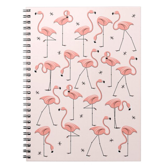 Flamants roses carnet rose (Devant)