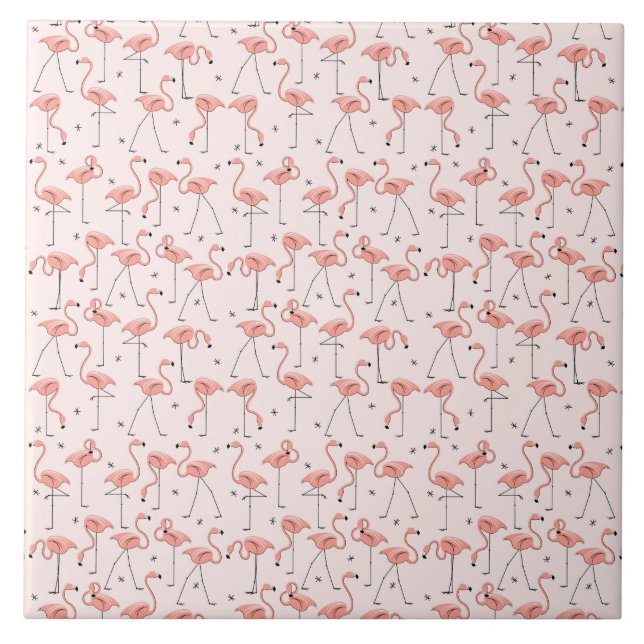 Flamants roses Carreaux roses (Devant)