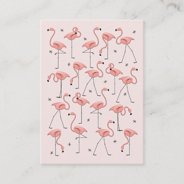 Flamants roses carte de visite rose (Devant)