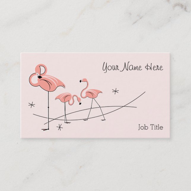 Flamants roses carte de visite trio rose (Devant)