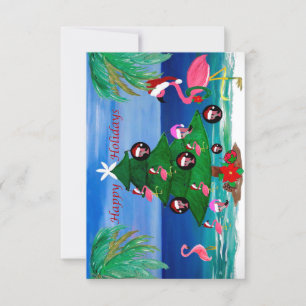 Flamants roses Cartes de sapin de Noël